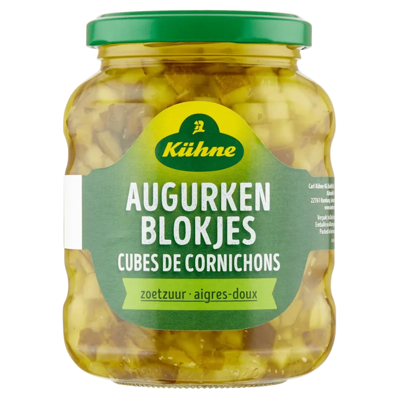 Kühne Augurken Blokjes Zoetzuur 330 g