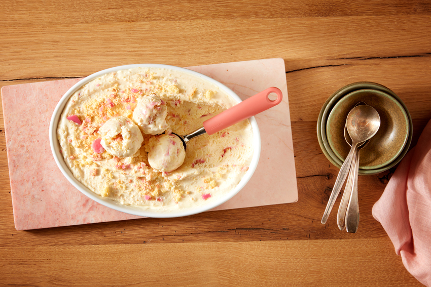 Roze koek ijs (zonder ijsmachine)