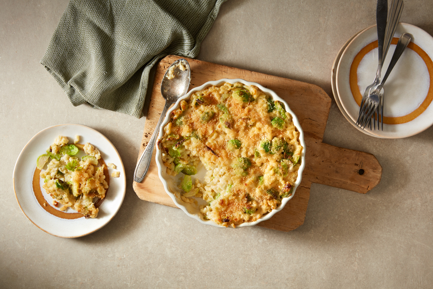 Mac and Cheese met spruiten