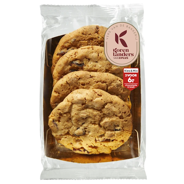 PLUS Korenlanders Witte chocolade cranberry cookies