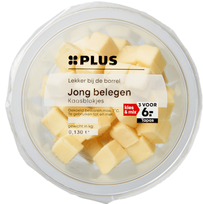 Jong belegen kaasblokjes