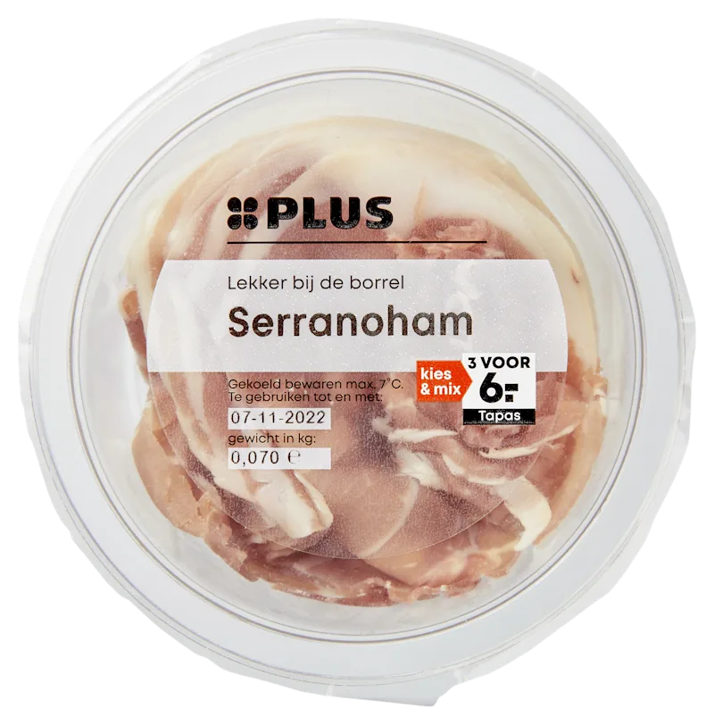 PLUS Dungesneden serranoham