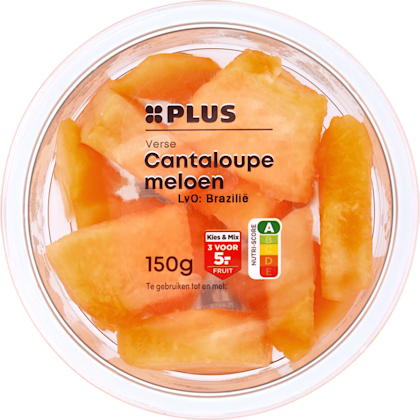 Verse cantaloupe meloenblokjes