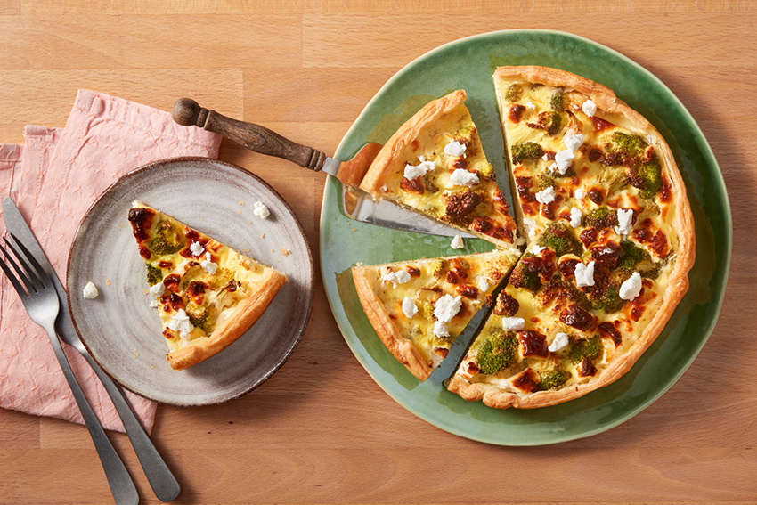 Broccolitaart met geitenkaas