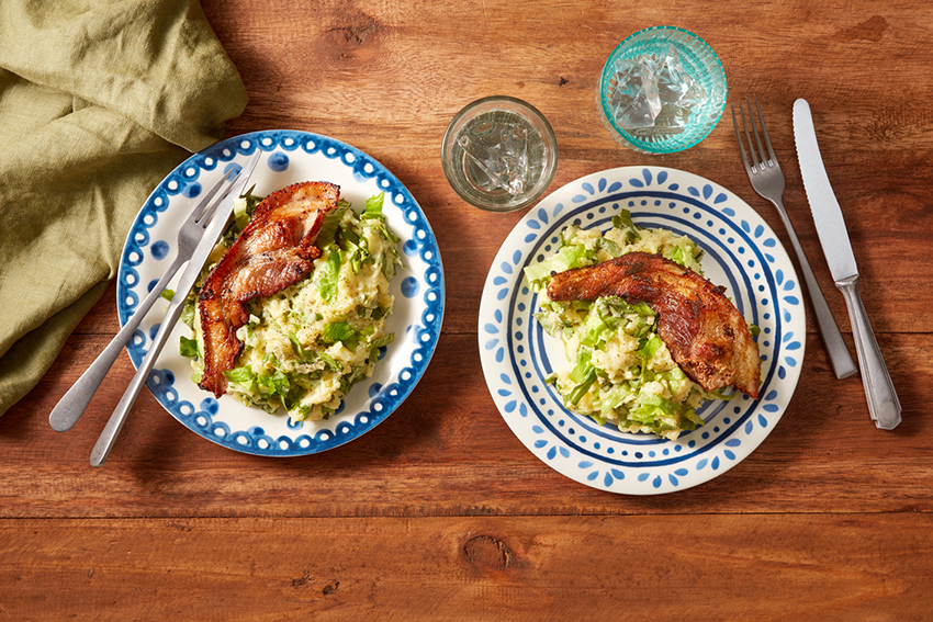 Andijvie stamppot met speklapjes