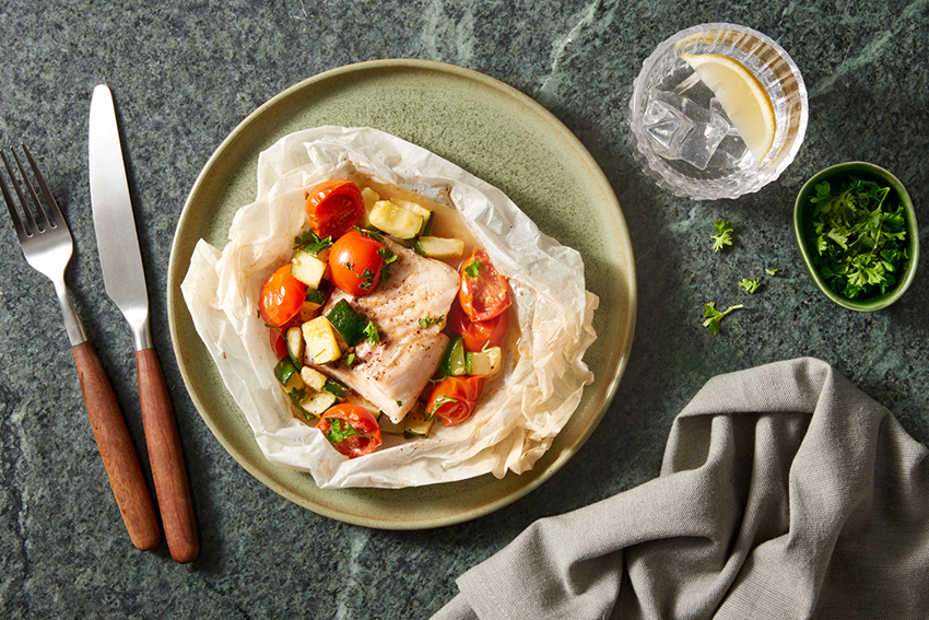 Kabeljauw in papillot