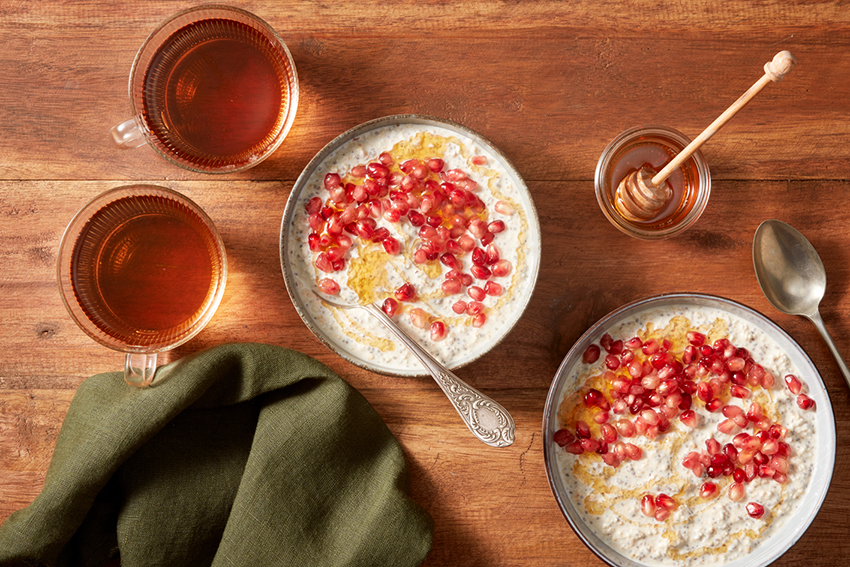 Overnight oats met granaatappel