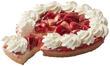 Aardbeienvlaai met slagroom