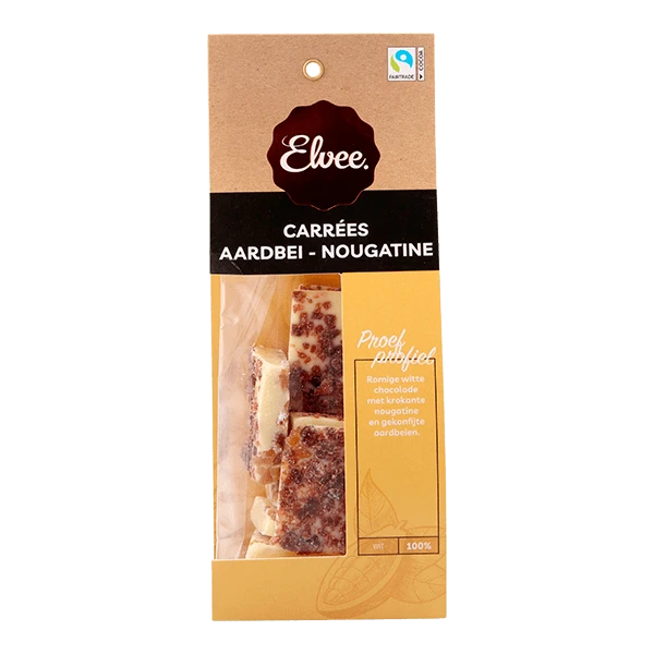 Elvee Carrees aardbei nougatine