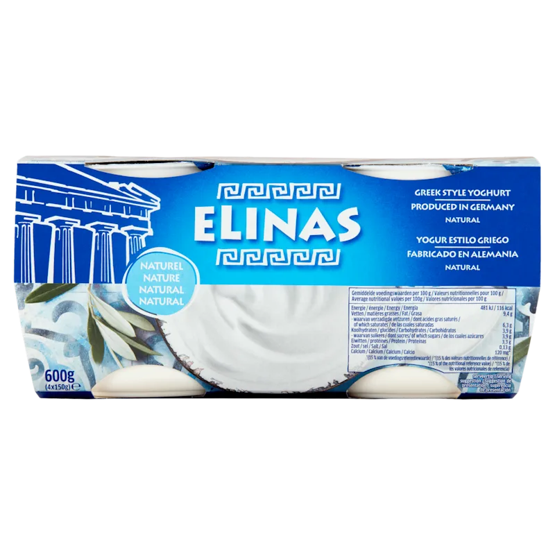 Elinas Griekse stijl yoghurt naturel 4-pack