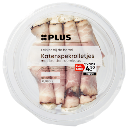 Katenspekrolletjes kruiden roomkaas