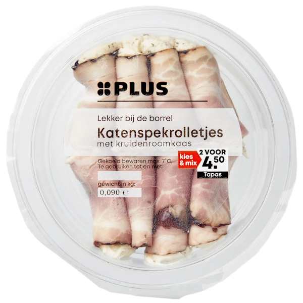 PLUS Katenspekrolletjes kruiden roomkaas