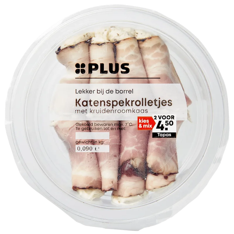 PLUS Katenspekrolletjes kruiden roomkaas