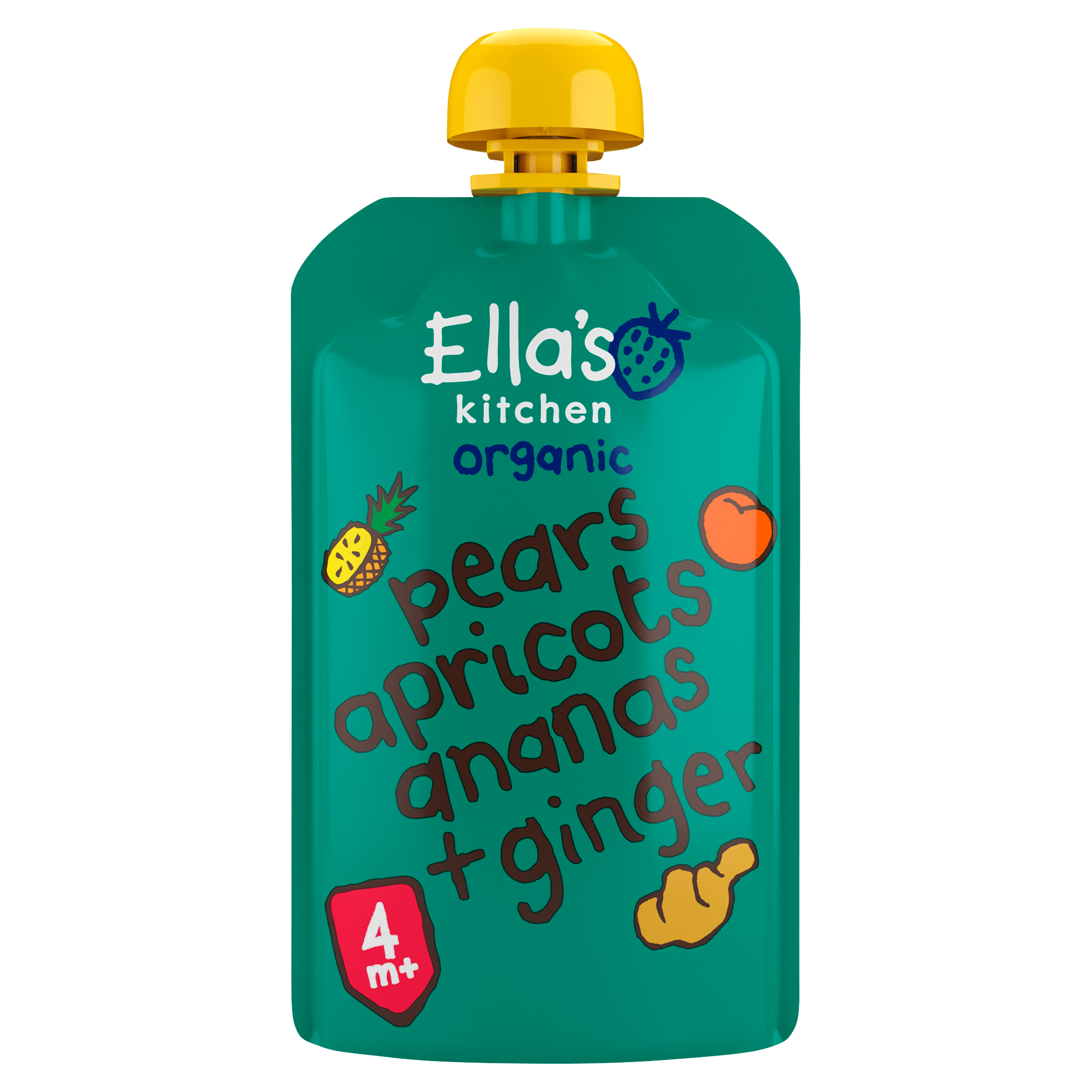Ella's Kitchen 4+ Pears Apricots Ananas & Ginger Per Stazak 120 g