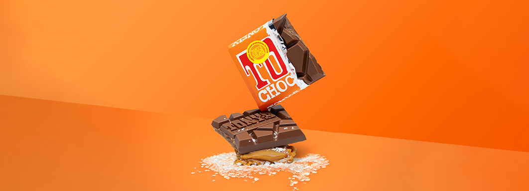Tony’s Chocolonely reep caramel.