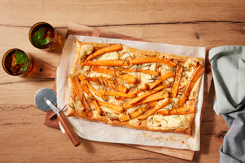 Wortel plaattaart met brie