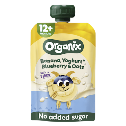 Organix Knijpfruit Banaan Yoghurt Bessen 12+m