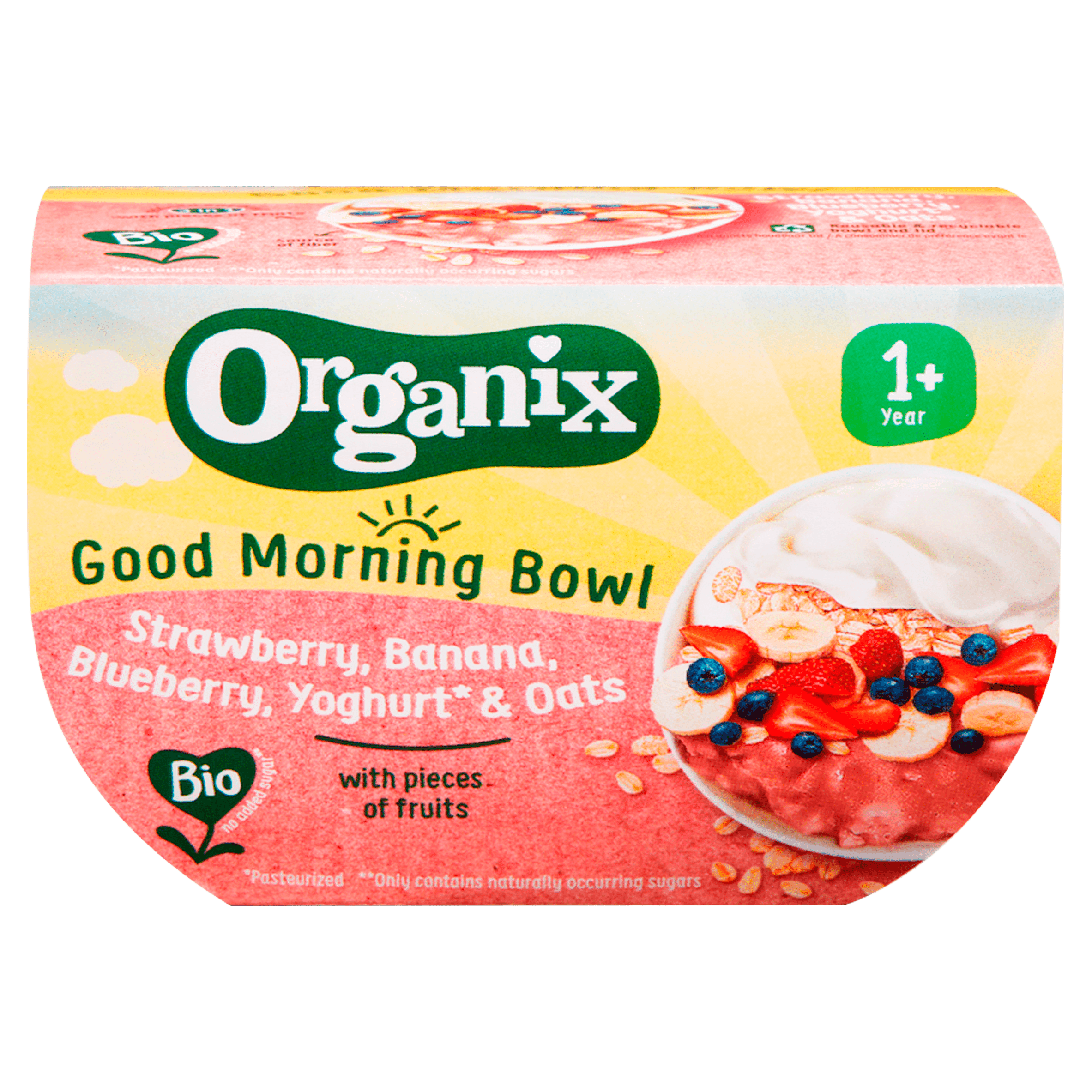 Organix Good Morning Bowl Aardbei Banaan 12+m Per Bakje 120 g