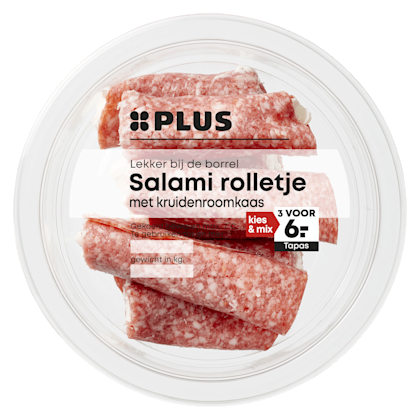 Salami rolletje met kruidenroomkaas