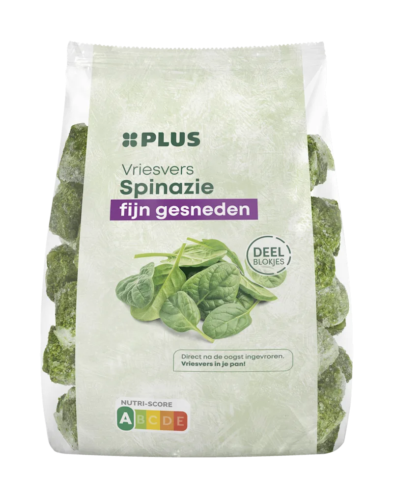 PLUS Gehakte spinazie fijn deelblokjes