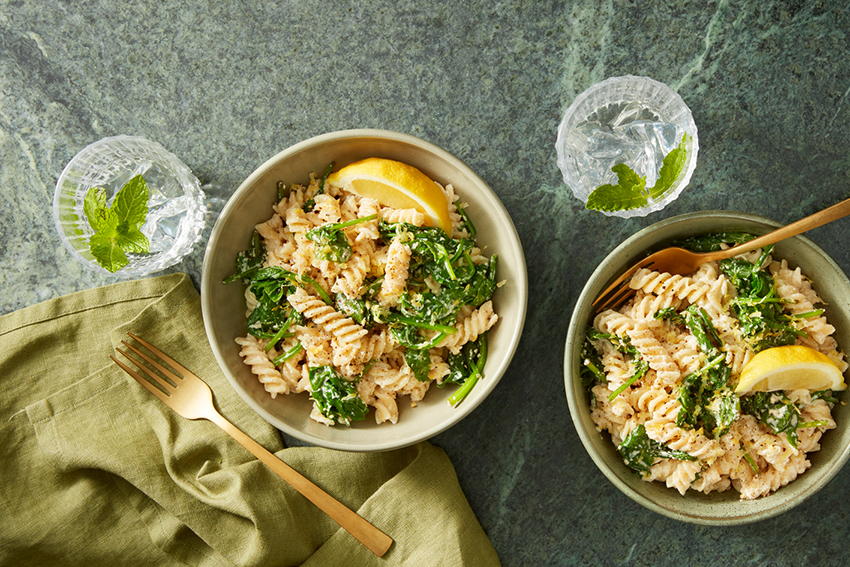 Spinazie citroen fussili 