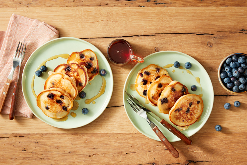 Pancakes met blauwe bessen 