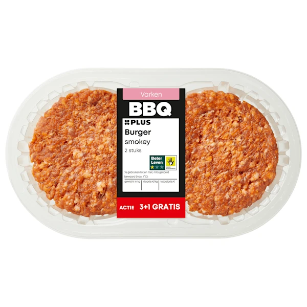 PLUS Burger Smokey 2 stuks