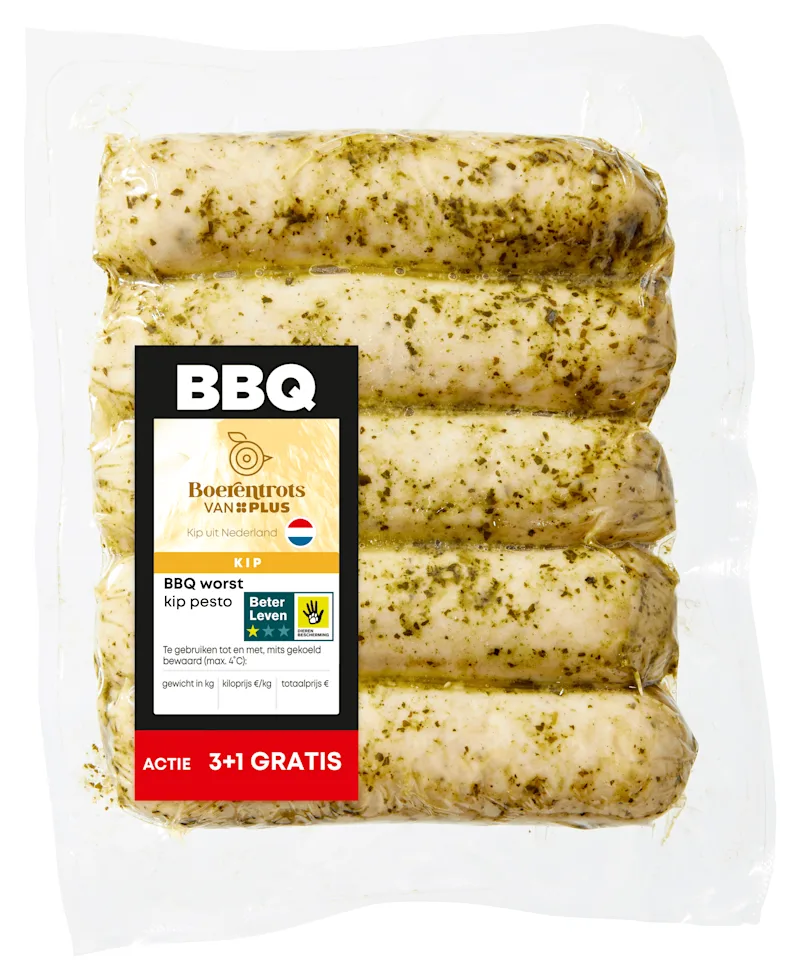PLUS Boerentrots BBQ worst kip pesto