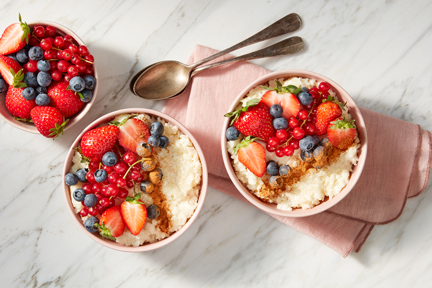 Rijstpudding met bessen