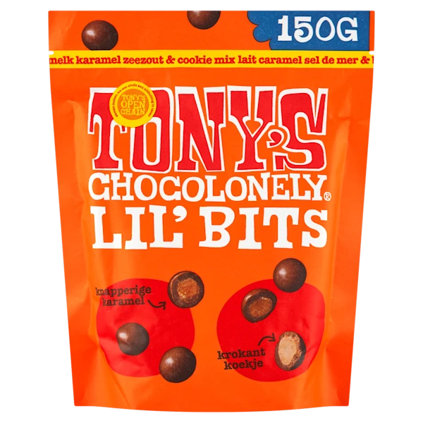 Tony's Chocolonely Lil'bits melk karamel zeezout biscuit