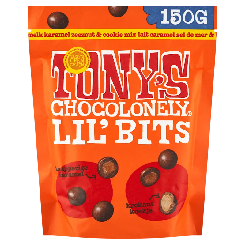 Tony's Chocolonely Lil'bits melk karamel zeezout biscuit