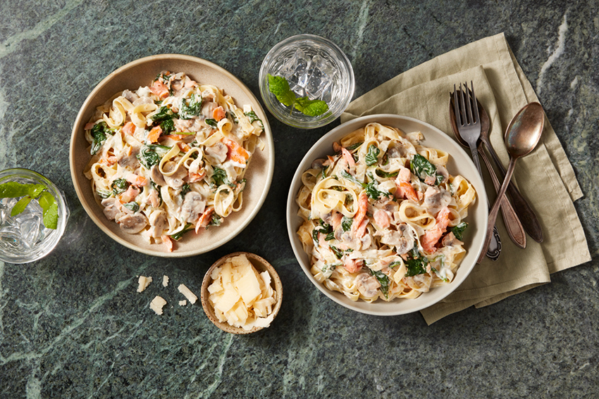 Romige tagliatelle met gerookte zalm