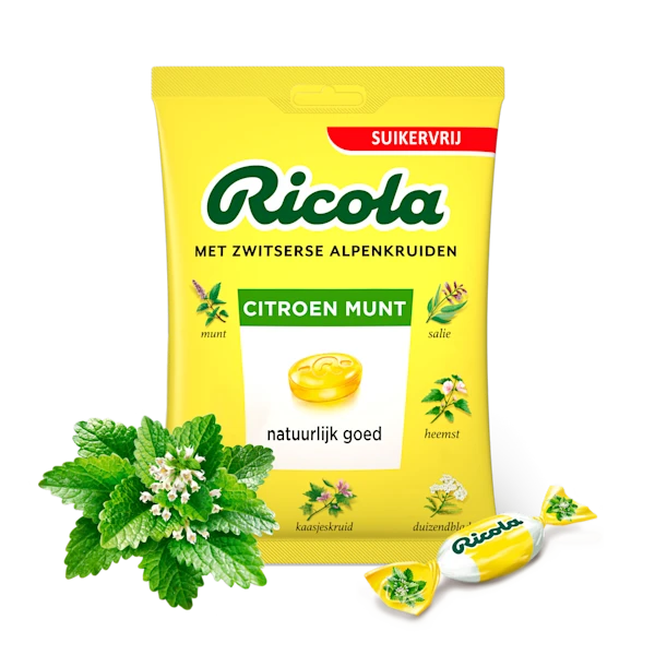 Ricola Citroen Munt keelpastilles suikervrij