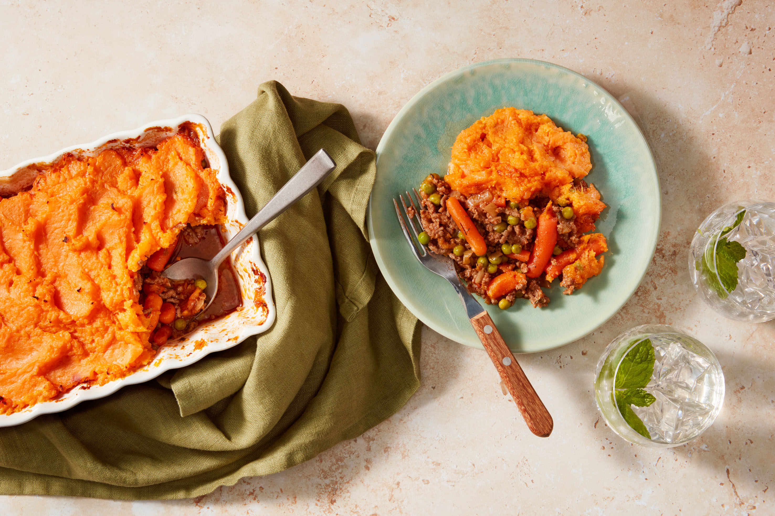 Sheperds pie met zoete aardappel