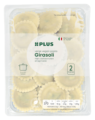 Verse vegan pasta gevuld cashewnoot