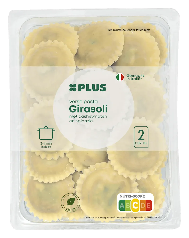 PLUS Verse vegan pasta gevuld cashewnoot