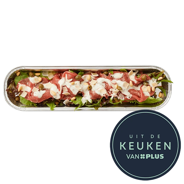 Uit de keuken van PLUS Carpaccio schuitje