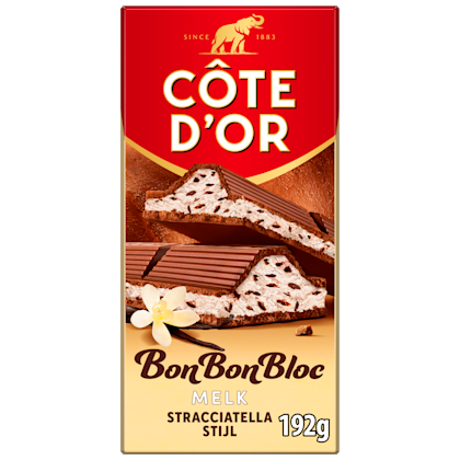 Bonbonbloc vanille met cacaostukjes