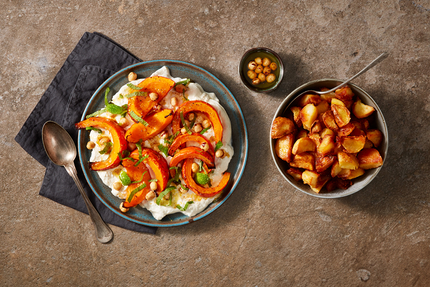 Geroosterde pompoen met burrata