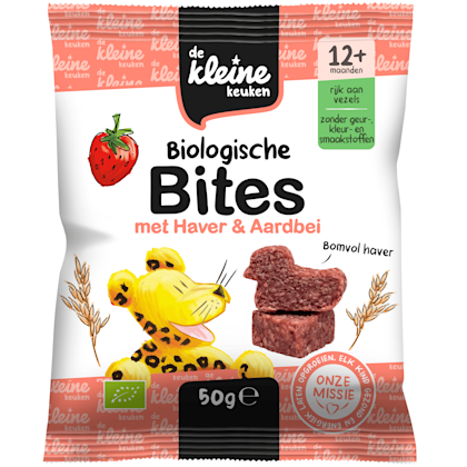 De Kleine Keuken Bites haver aardbei 12+