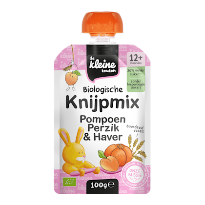 De Kleine Keuken Knijpmix Pompoen, Perzik & Haver