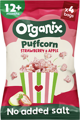 Organix strawberry apple puffcorn 12+