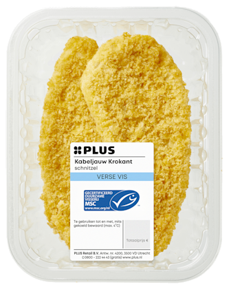 Kabeljauw Krokant schnitzel - PLUS