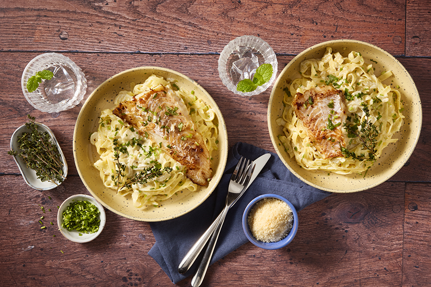 Tagliatelle met witlof en kabeljauw