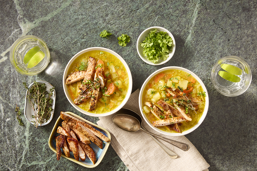 Toscaanse maaltijdsoep met aardappel en varkensfiletlapjes