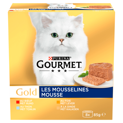 Gold mousse kattenvoer nat vis/vlees