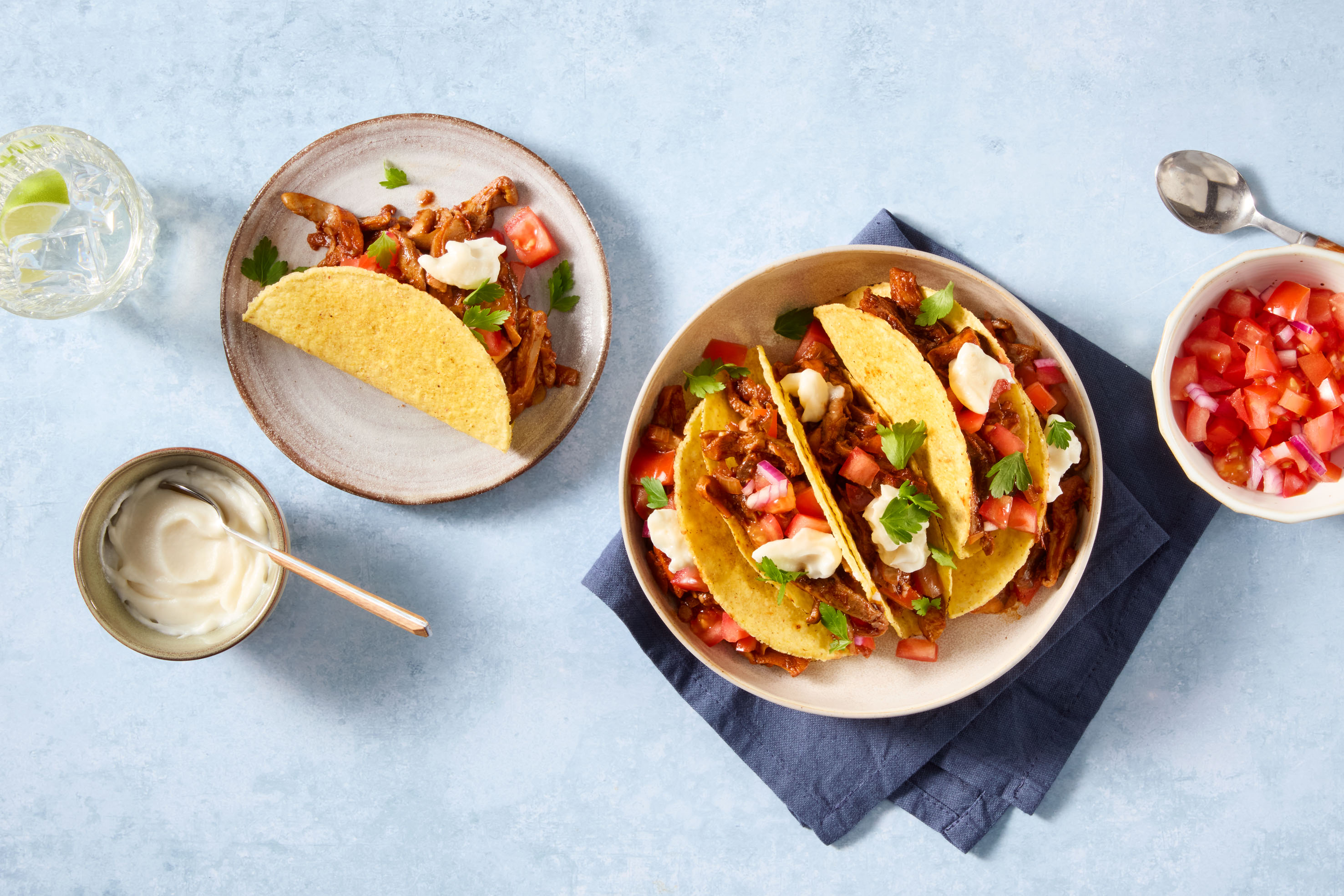 Pulled paddenstoelen taco’s