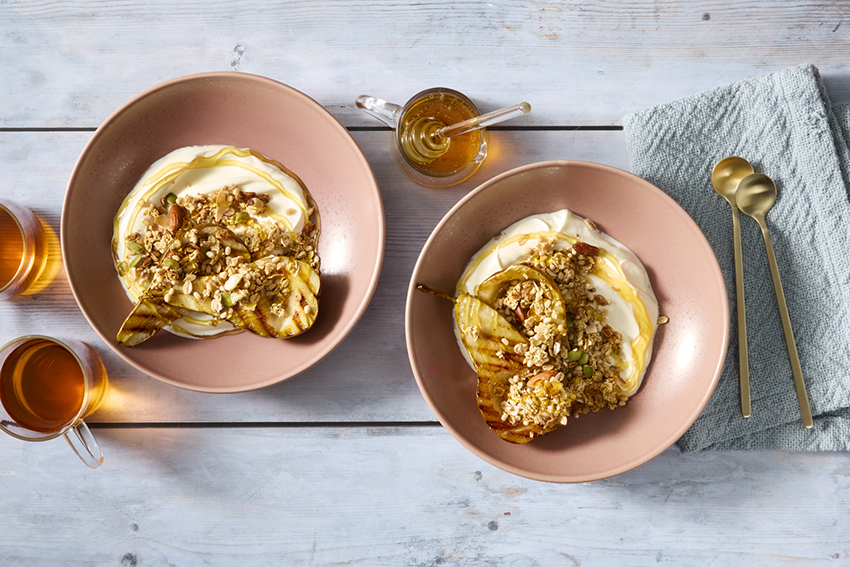 Gegrilde peer van de bbq