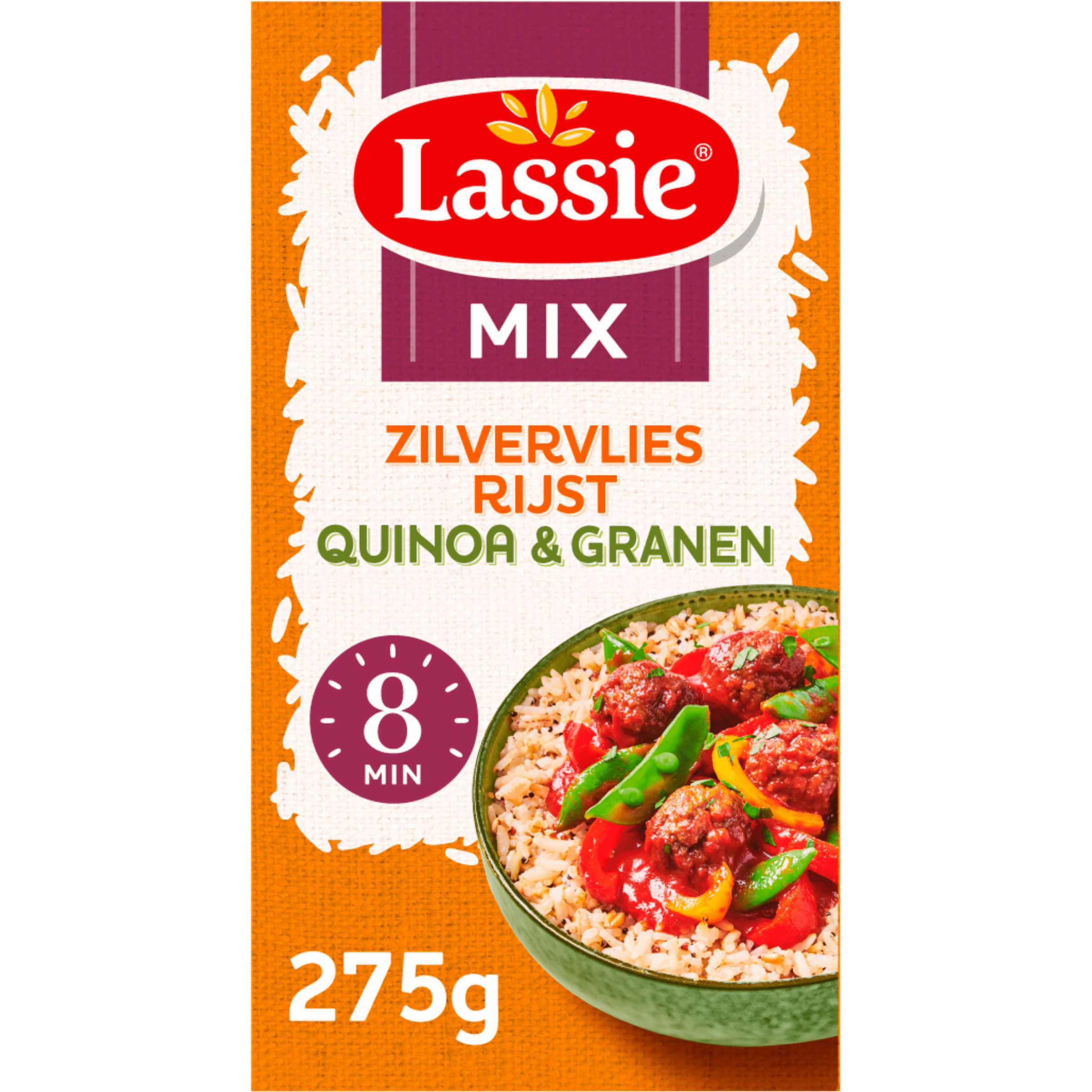 Lassie Zilvervliesrijst Quinoa En Granen Per Doos 275 G