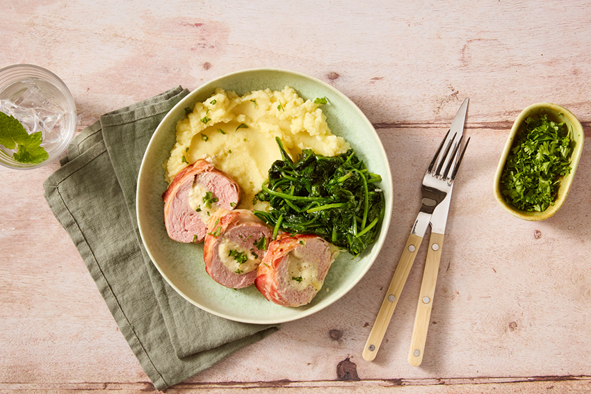 Gevulde varkenshaas met kruidenkaas